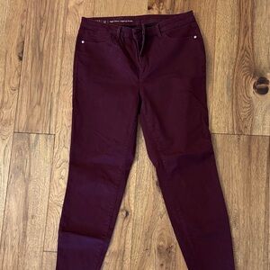 Talbots High-Waist Jegging Ankle Pants in Burgundy